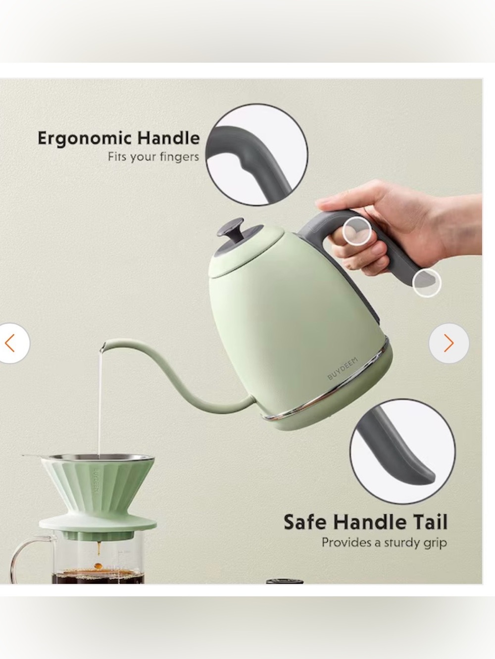 Electric Gooseneck Kettle — Sage Green